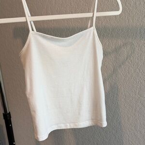 wild fable White Ribbed Spaghetti-Strap Camisole